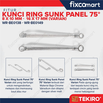 TEKIRO Kunci Ring 75 Derajat - Sunk Panel