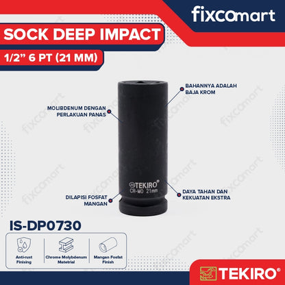 Tekiro deep impact socket 1/2 inch 6 PT 21 mm / mata sock