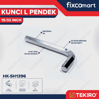 Tekiro Kunci L Pendek 15/32 inch / Hex Key Short