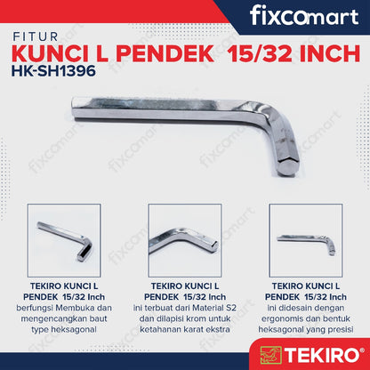 Tekiro Kunci L Pendek 15/32 inch / Hex Key Short