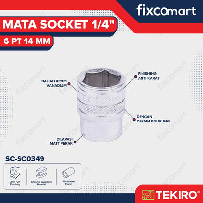 Tekiro Mata Sock 1/4 Inch 14 Mm 6 Pt