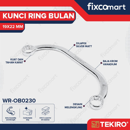 Tekiro Obstruction Wrench / Kunci Ring Bulan 19X22 mm