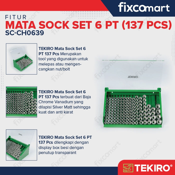 Tekiro Socket Chest 8-32 mm 6PT - 12PT / Tekiro Mata Sock Set 6PT - 12PT