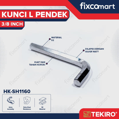Tekiro Kunci L Pendek 3/8 inch / Hex Key Short