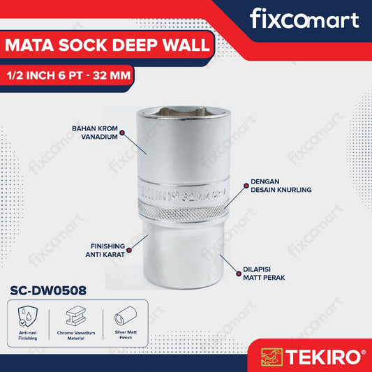 Tekiro Mata Sock Deep Wall 1/2 Inch 32 Mm 6Pt