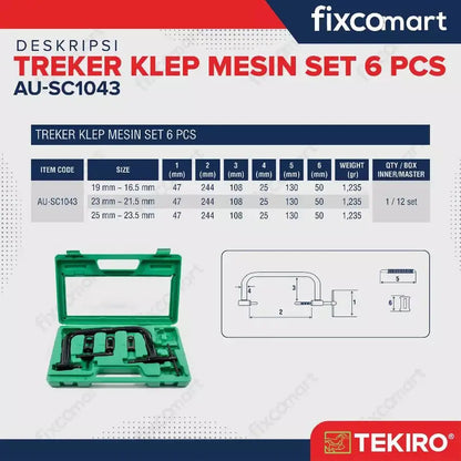 Tekiro Heavy Duty Valve Spring Compressor / Treker Klep Mesin Set 6 Pcs FIXCOMART