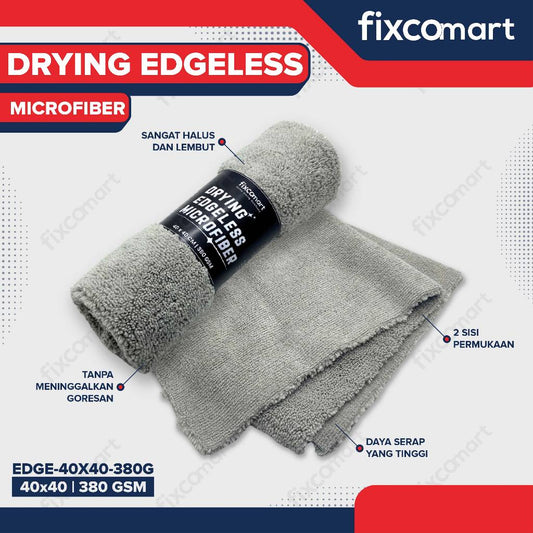 Kain Lap Microfiber - Drying Edgeless Microfiber 40x40 380 GSM Mobil Motor Dapur