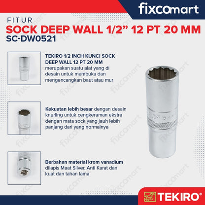 Tekiro Mata Sock Deep Wall 1/2 Inch 12PT 20 mm