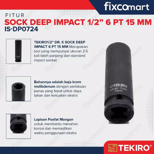 Tekiro Mata Sock Deep Impact 1/2 Inch 15 Mm 6Pt