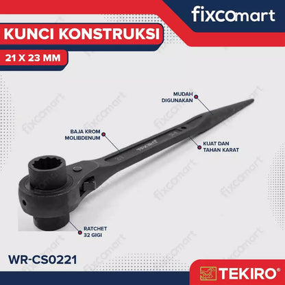 Tekiro Kunci Ring Double Ratchet 21 X 23 Mm / Tekiro Contruction Wrench