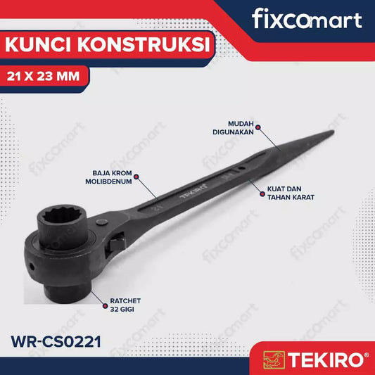 Tekiro Kunci Ring Double Ratchet 21 X 23 Mm / Tekiro Contruction Wrench