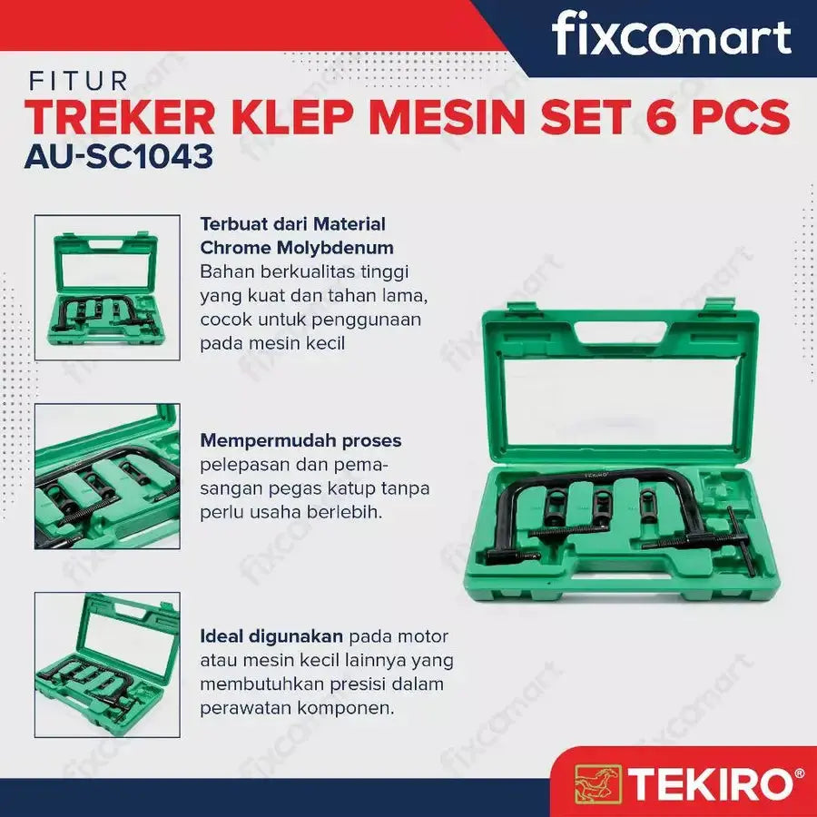Tekiro Heavy Duty Valve Spring Compressor / Treker Klep Mesin Set 6 Pcs FIXCOMART