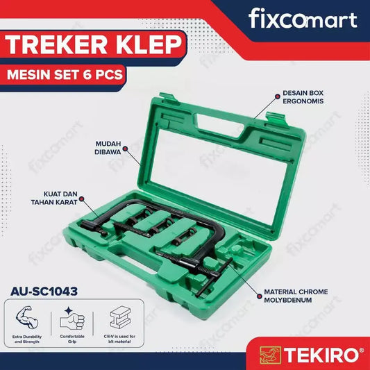 Tekiro Heavy Duty Valve Spring Compressor / Treker Klep Mesin Set 6 Pcs FIXCOMART