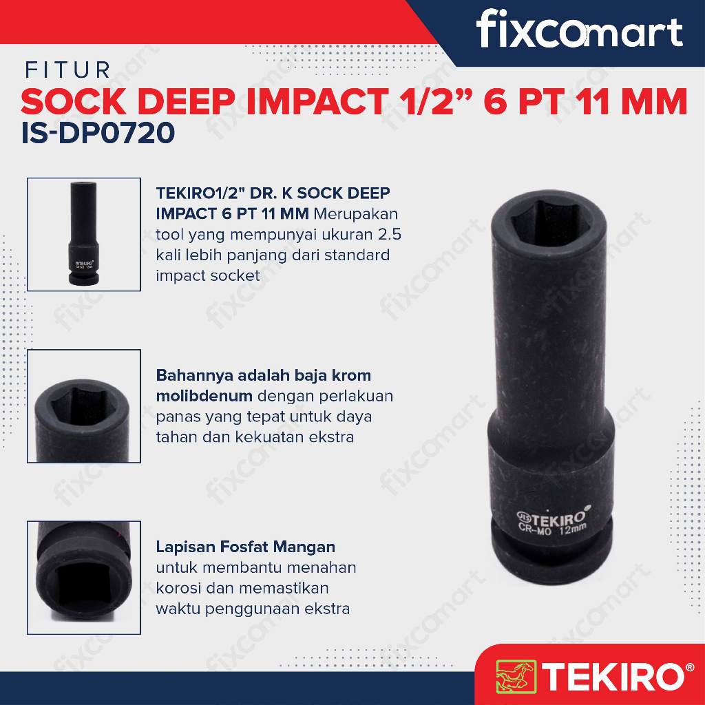 Tekiro Deep Impact / Mata Sock Socket 1/2 inch 6 PT - 11 mm