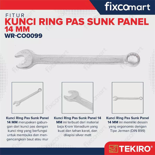Tekiro Kunci Ring Pas Sunk Panel 14 mm - Combination Wrench