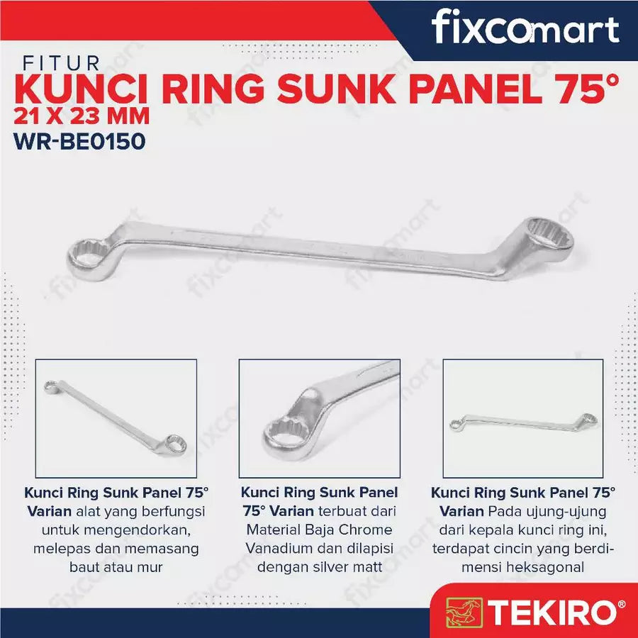 Tekiro Kunci Ring Sunk Panel 21X23 mm / Box End Wrench
