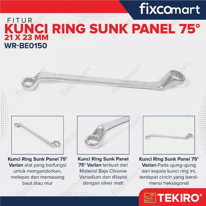 Tekiro Kunci Ring Sunk Panel 21X23 mm / Box End Wrench