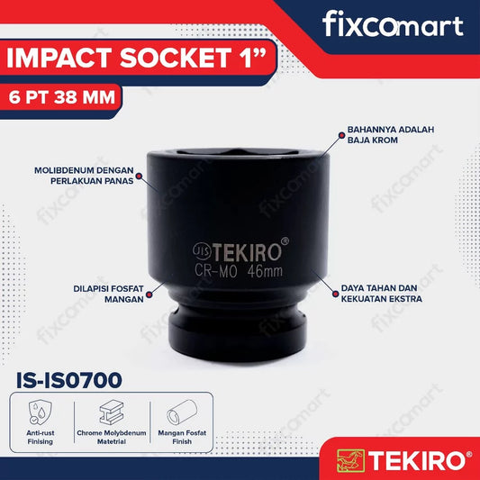 Tekiro Impact Socket 1 inch 6 PT 38 mm / Mata Sock Impact