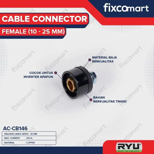 RYU Cable Connector Female / Male / Konektor Kabel Las 200 A - FEMALE FIXCOMART