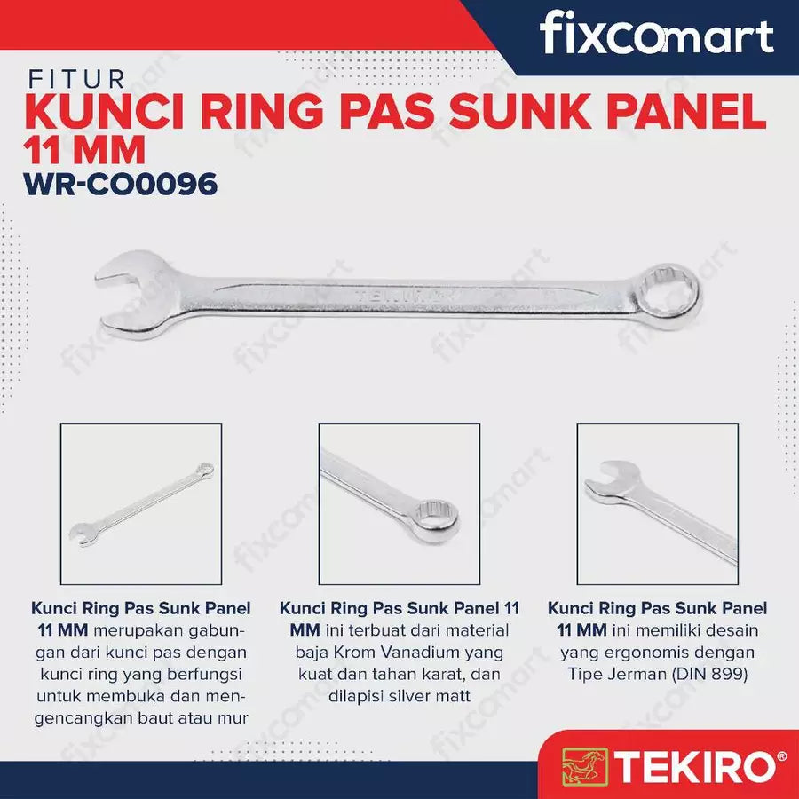 Tekiro Kunci Ring Pas Sunk Panel 11 mm - Combination Wrench