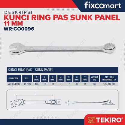 Tekiro Kunci Ring Pas Sunk Panel 11 mm - Combination Wrench