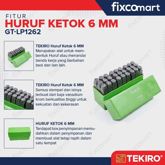 Tekiro Huruf Ketok 6 Mm / Tekiro Punch Letter