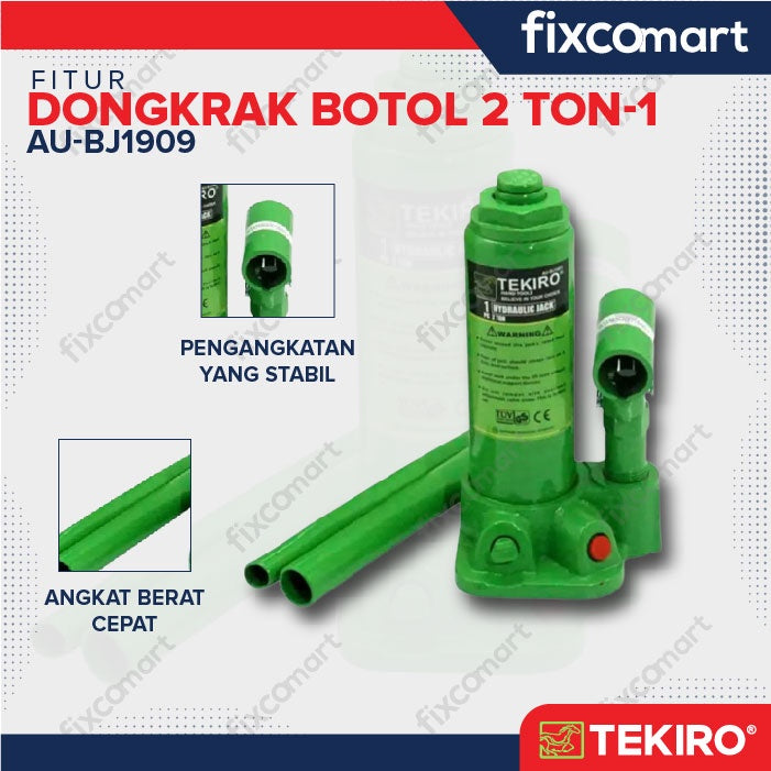 Tekiro Dongkrak Botol 2 Ton / Tekiro Hydraulic Bottle Jack