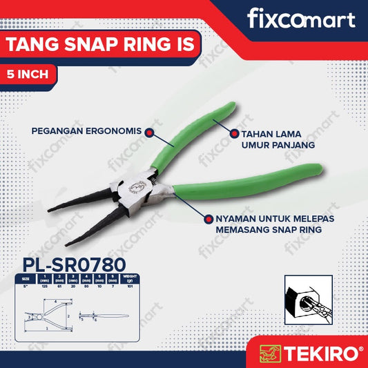 Tekiro Tang Snap Ring Tekan Tutup Lurus / Tekiro Tang Snap Ring Is 5"