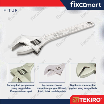 TEKIRO Kunci Inggris 8" - 10" TIPE 'EU