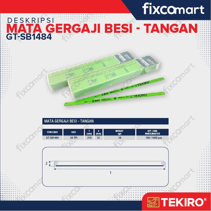 Tekiro Hacksaw Blade 12" X 1.1 Mm X 24 Tpi / Mata Gergaji Besi
