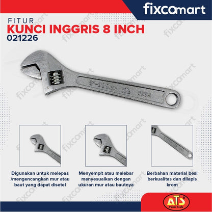 KUNCI INGGRIS "ATS" 08"  INCH