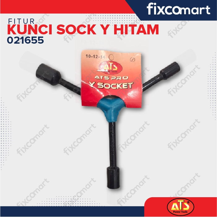 KUNCI SOCKET Y HITAM "ATS" 10X12X14MM