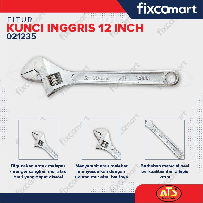 KUNCI INGGRIS "ATS" 12"  INCH