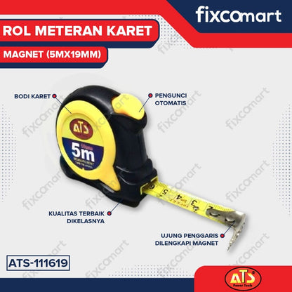 ROL METERAN KARET MAGNET "ATS" 5MX19MM