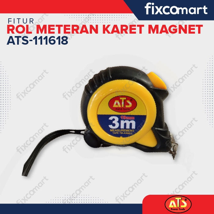 ROL METERAN KARET MAGNET "ATS" 3MX19MM