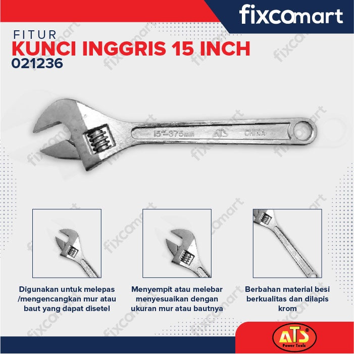 KUNCI INGGRIS "ATS" 15" INCH