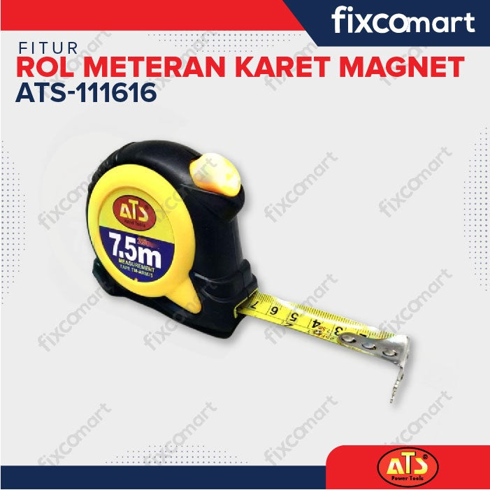 ROL METERAN KARET MAGNET "ATS" 7.5MX25MM