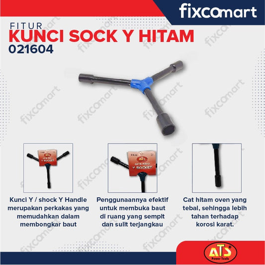 KUNCI SOCKET Y HITAM "ATS" 8X9X10MM