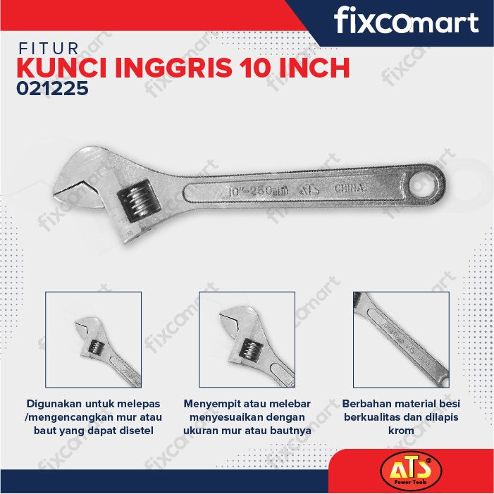 KUNCI INGGRIS "ATS" 10"  INCH