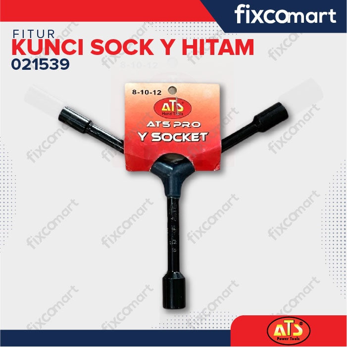 KUNCI SOCKET Y HITAM "ATS" 8X10X12MM
