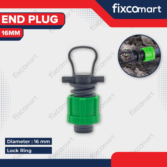 End Plug Drip Tape 16 mm End Cap Penutup Penyumbat Lock Nut Fitting