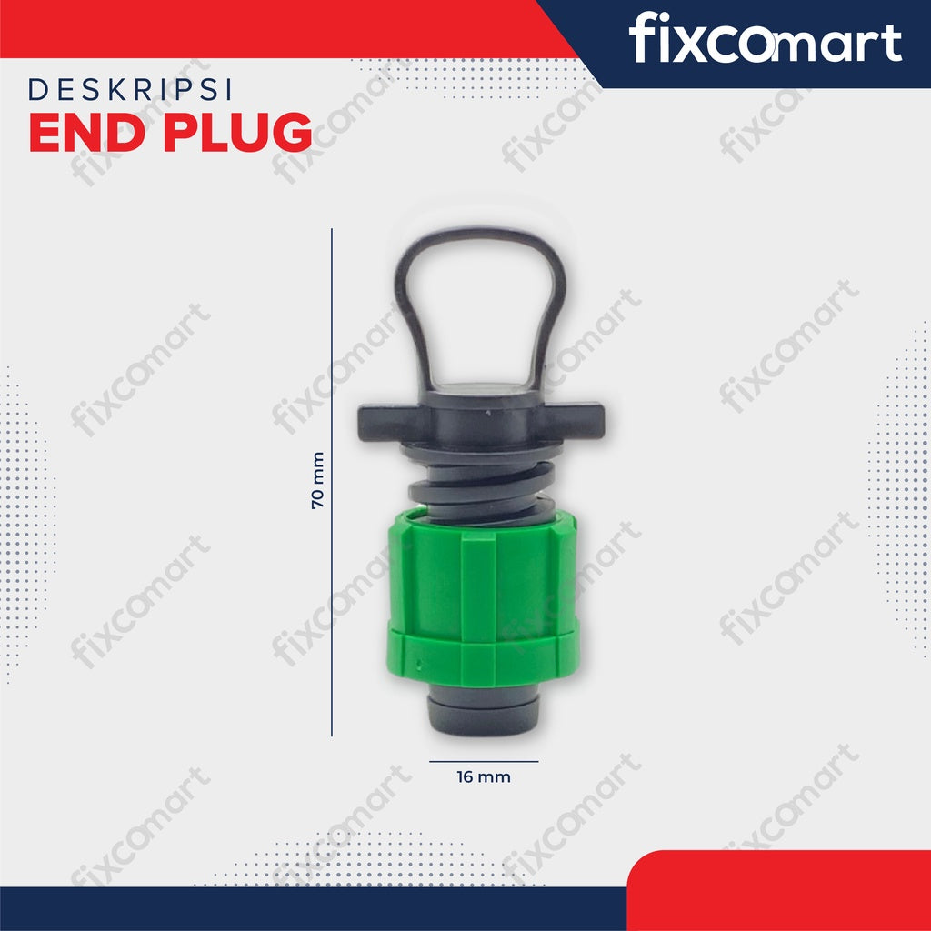 End Plug Drip Tape 16 mm End Cap Penutup Penyumbat Lock Nut Fitting
