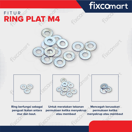 Ring Plat M4 Putih Paket 50 PCS