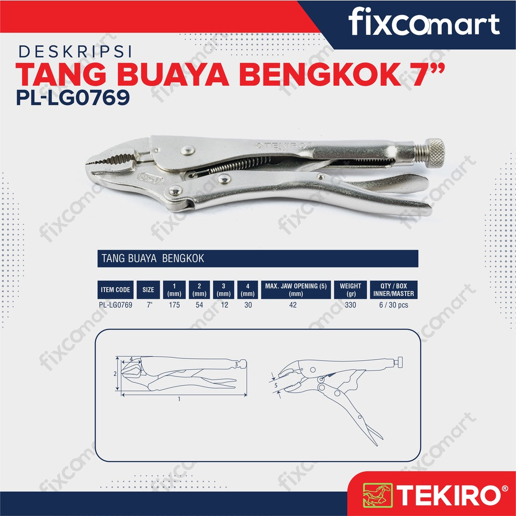 Tekiro Tang Buaya Bengkok 7 Inch