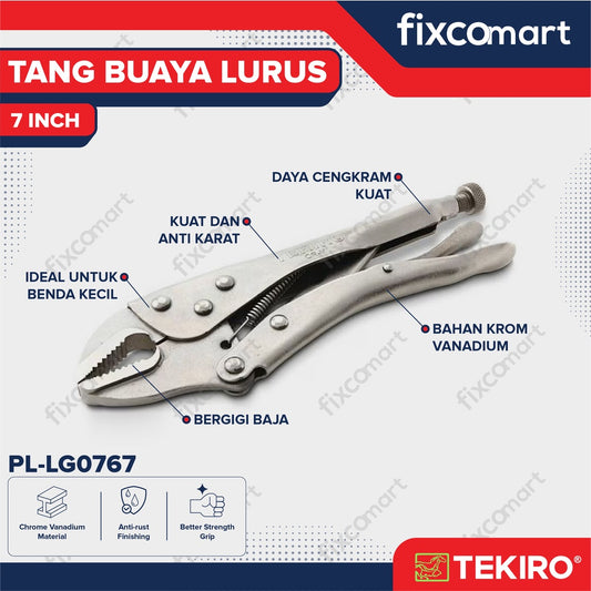 Tekiro Tang Buaya Lurus 7 Inch / Locking Grip