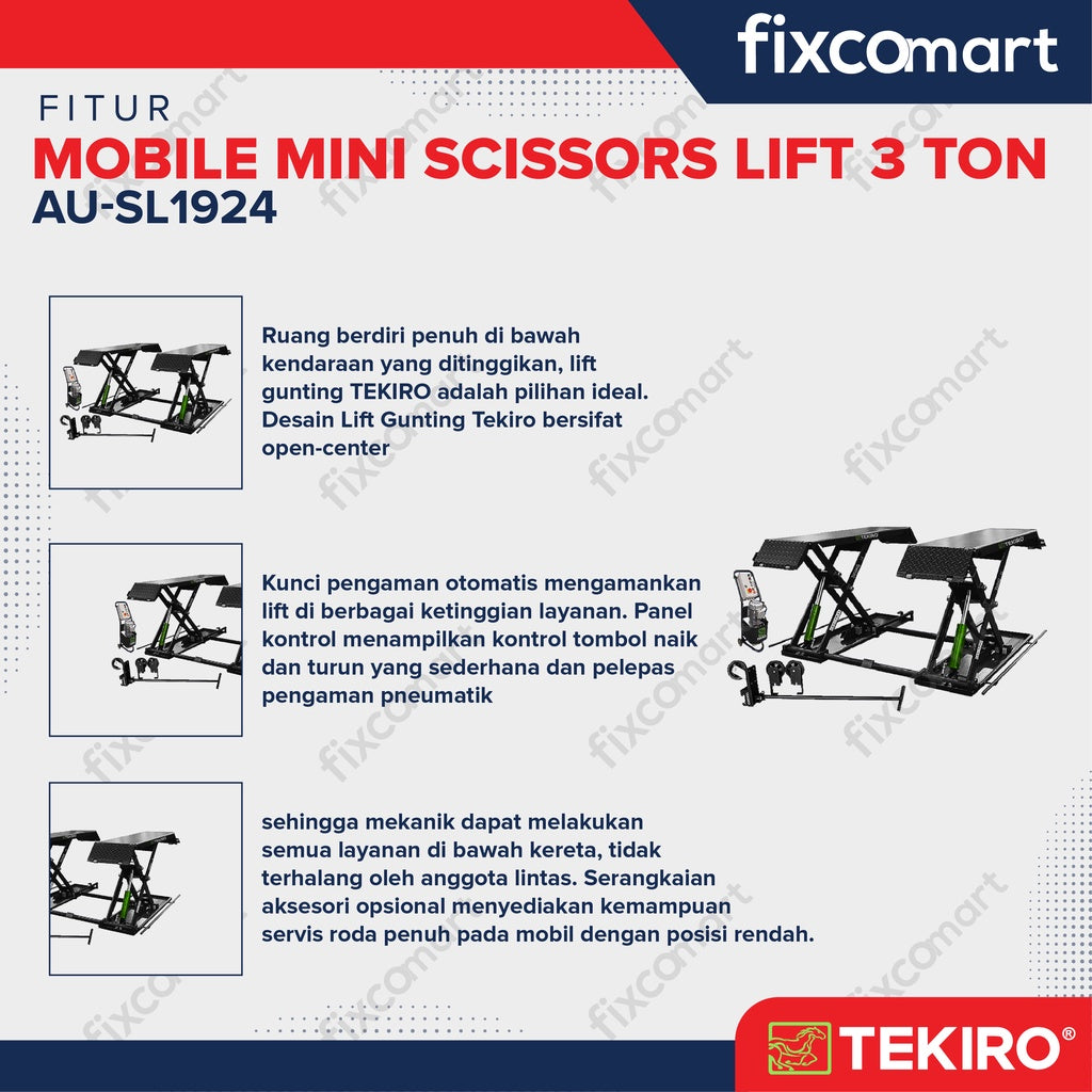 Tekiro Mobile Mini Scissors 3 Ton / Hidrolik Lift Mobil 3 Ton Heavy Duty
