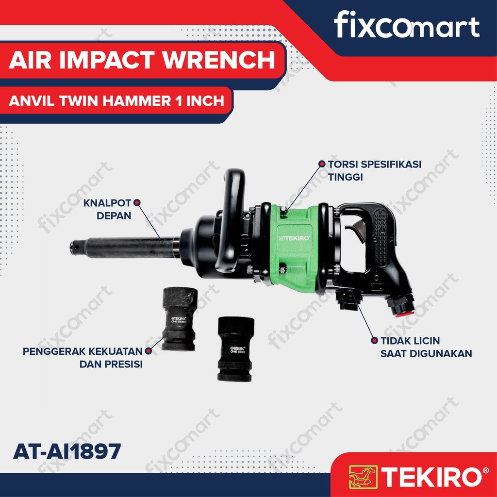 Tekiro Twin Hammer Air Impact Wrench 1 Inch