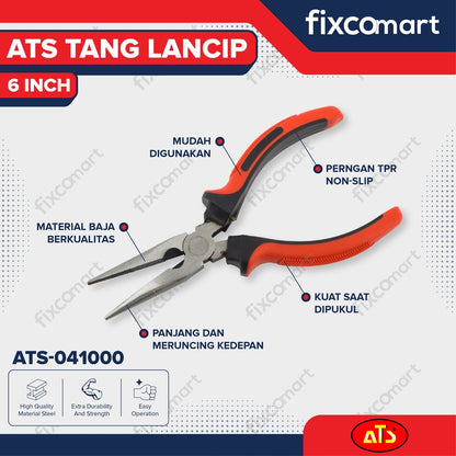 Tang lancip 6 inch ATS - Nose Pliers 6 inch