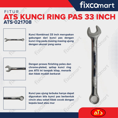 Kunci Ring Pas ATS - 21,22,24,30,33,34 MM