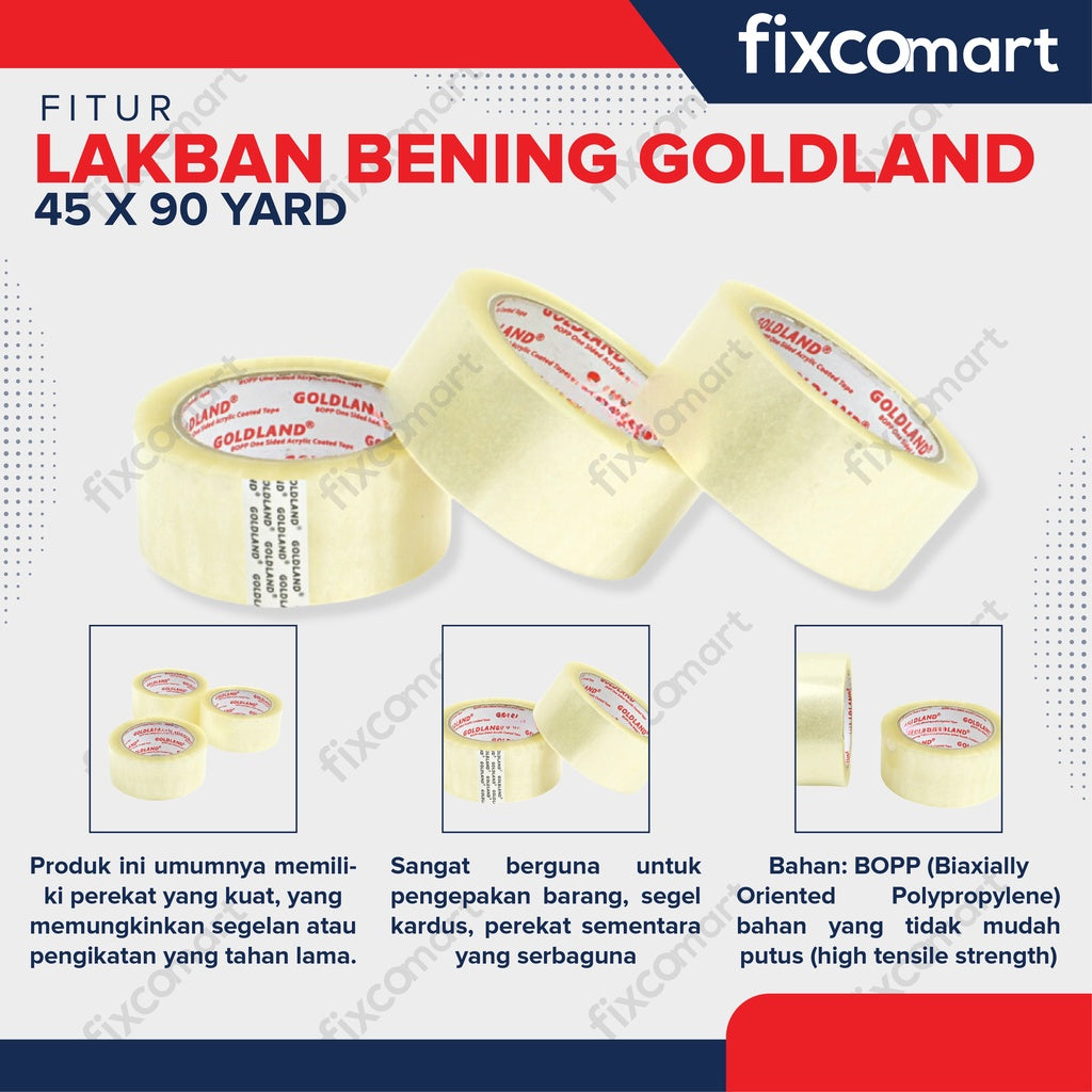 Lakban Bening Coklat GOLDLAND 45 MM x 90 Yard
